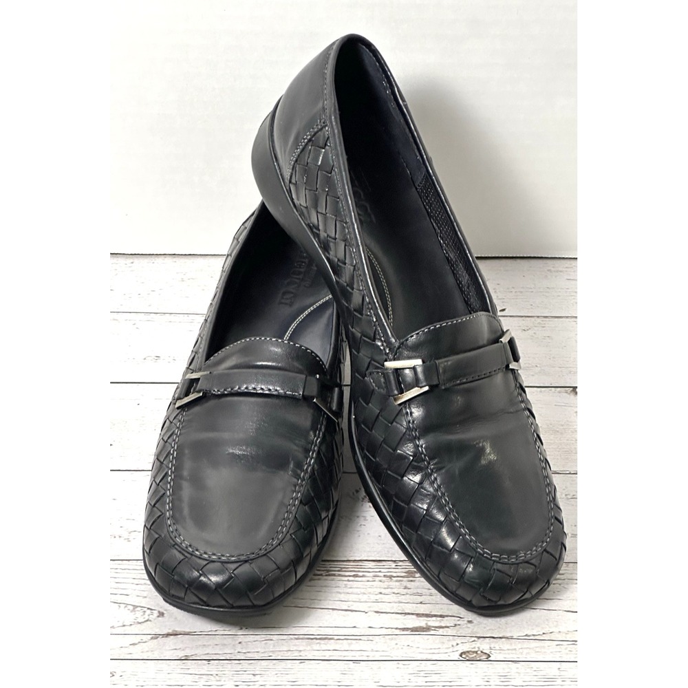 Sesto Meucci Black Woven Loafers Italian Woven Loafers With Bucket Size 9M - Picture 4 of 16